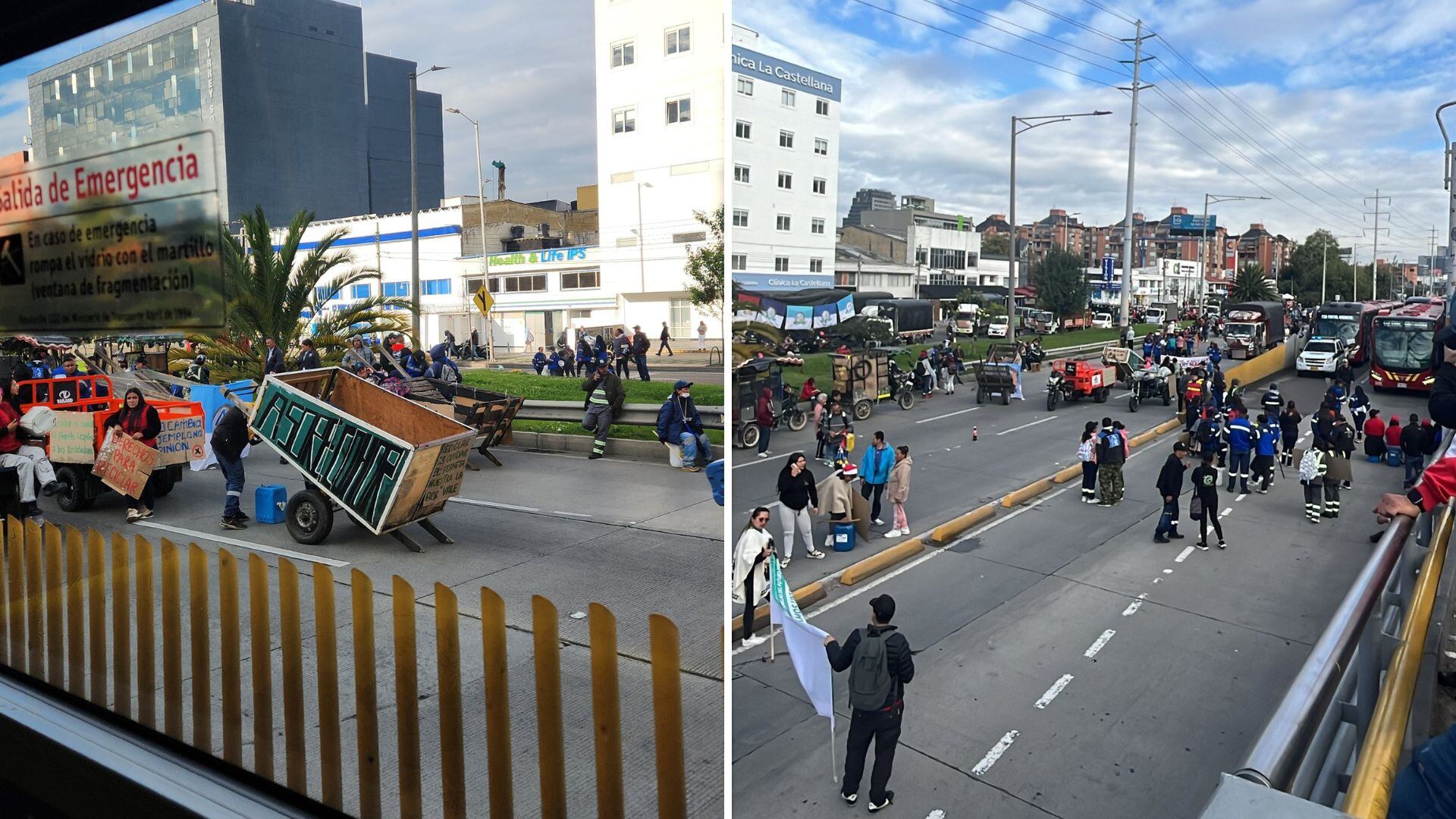 El 22 de diciembre de 2025 Bogotá experimentó bloqueos de vías principales - crédito Redes sociales