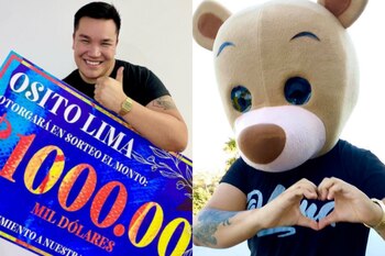 Osito Lima en Instagram anuncia el sorteo de mil dólares.