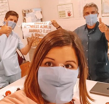 Algunos de 1500 barbijos