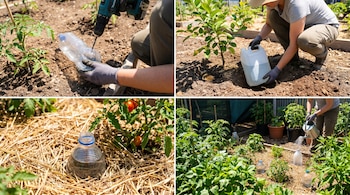 ¿Para qué sirve enterrar botellas en la base de las plantas durante el verano? (VisualesIA Scribnews)
