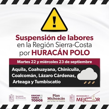 Suspensión de clases en Michoacán.