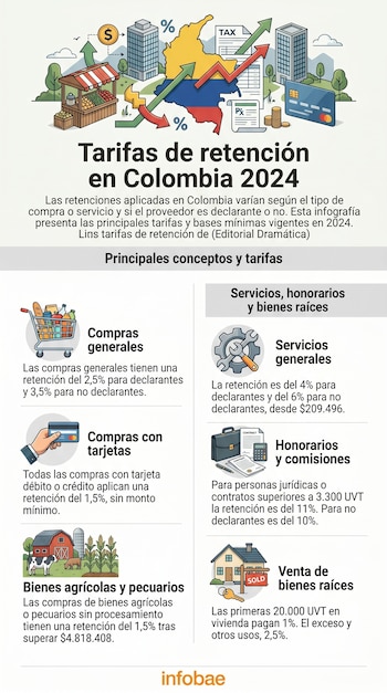 As taxas e bases continuam de acordo com o disposto no Decreto 1.625 de 2016 válido até 1º de julho - crédito Infobae Colômbia