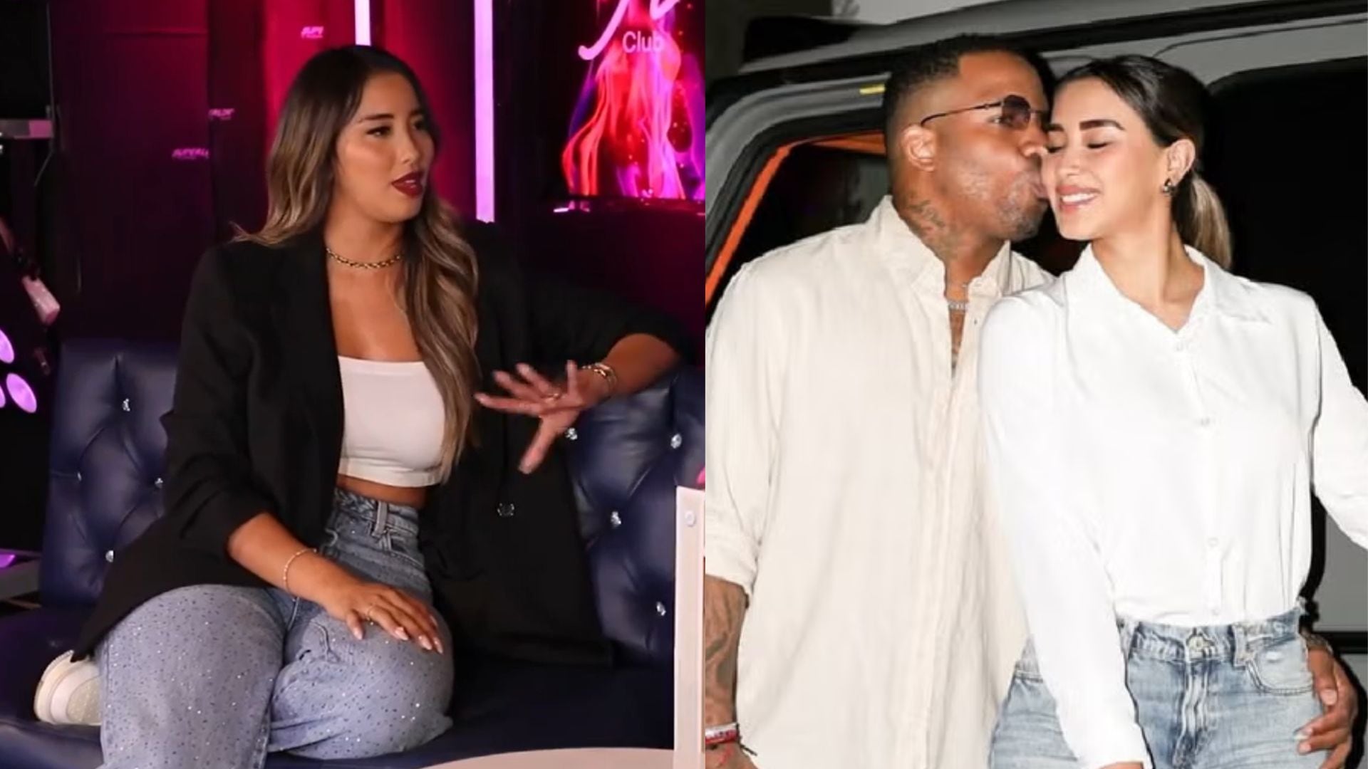 Xiomy Kanashiro, en una entrevista y junto a Jefferson Farfán en un momento de afecto, reveló la importante advertencia que le hizo al exfutbolista antes de comenzar su relación. (YouTube / Instagram)