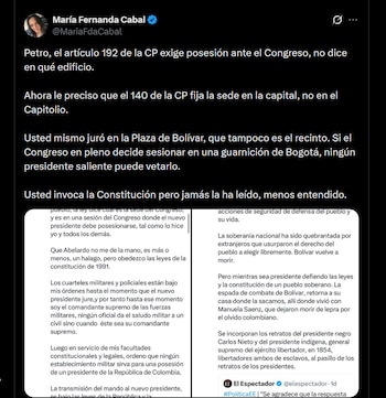 María Fernanda Cabal - crédito @MariaFdaCabal/X