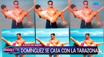 Revelan que Christian Domínguez y Karla Tarazona están a un paso del matrimonio tras viaje romántico. Captura: Magaly TV La Firme.