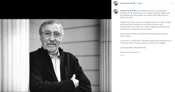 Axel Kuschevatzky destacó la influencia de Luis Brandoni en el cine argentino y la importancia de su figura en los últimos 55 años