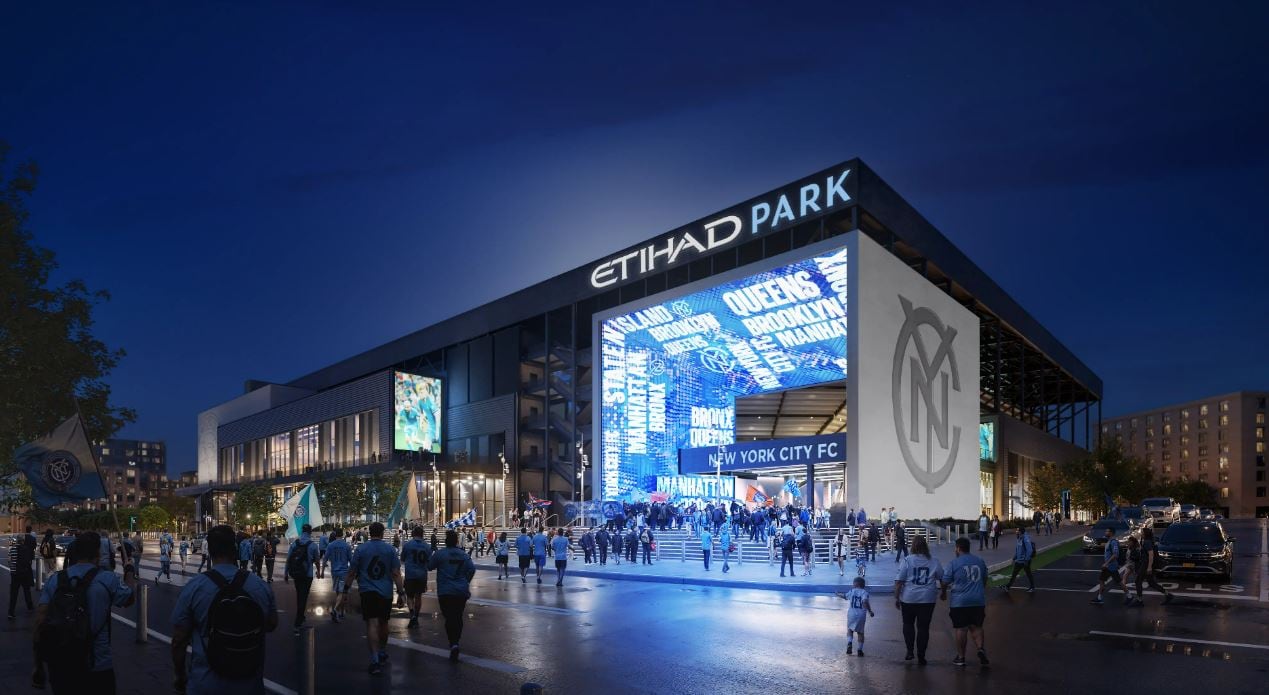 El Etihad Park será el primer estadio construido específicamente para el fútbol en Nueva York, tendrá capacidad para 25.000 personas y abrirá en la primavera de 2028 (Etihad Park)
