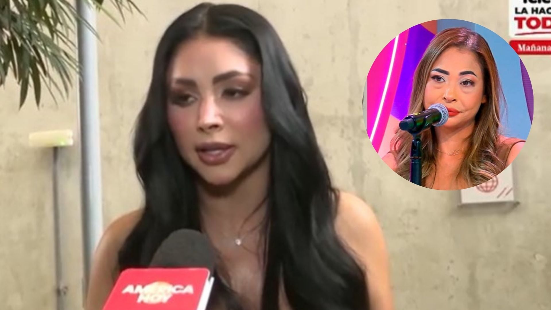 La cantante Pamela Franco responde a preguntas de la prensa sobre las causas de su distanciamiento de Melanie Martínez.