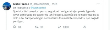Críticas a Egan Bernal en Twitter