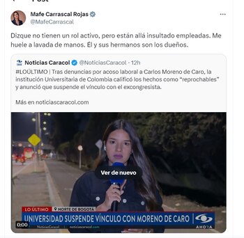 María Fernanda Carrascal critica el