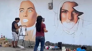 Así quedó el mural que