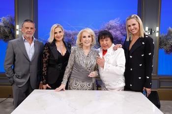 Mirtha junto a sus cuatro invitados de la noche (Prensa El Trece)