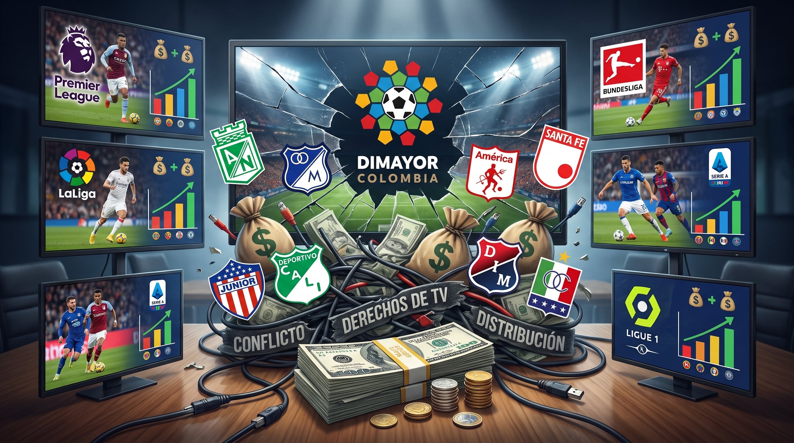 Conflicto por los derechos televisivos del Fútbol Profesional Colombiano: esto piden los clubes del G8 y así funciona la distribución en otras ligas