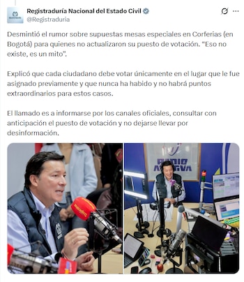 El registrador nacional, Hernán Penagos,