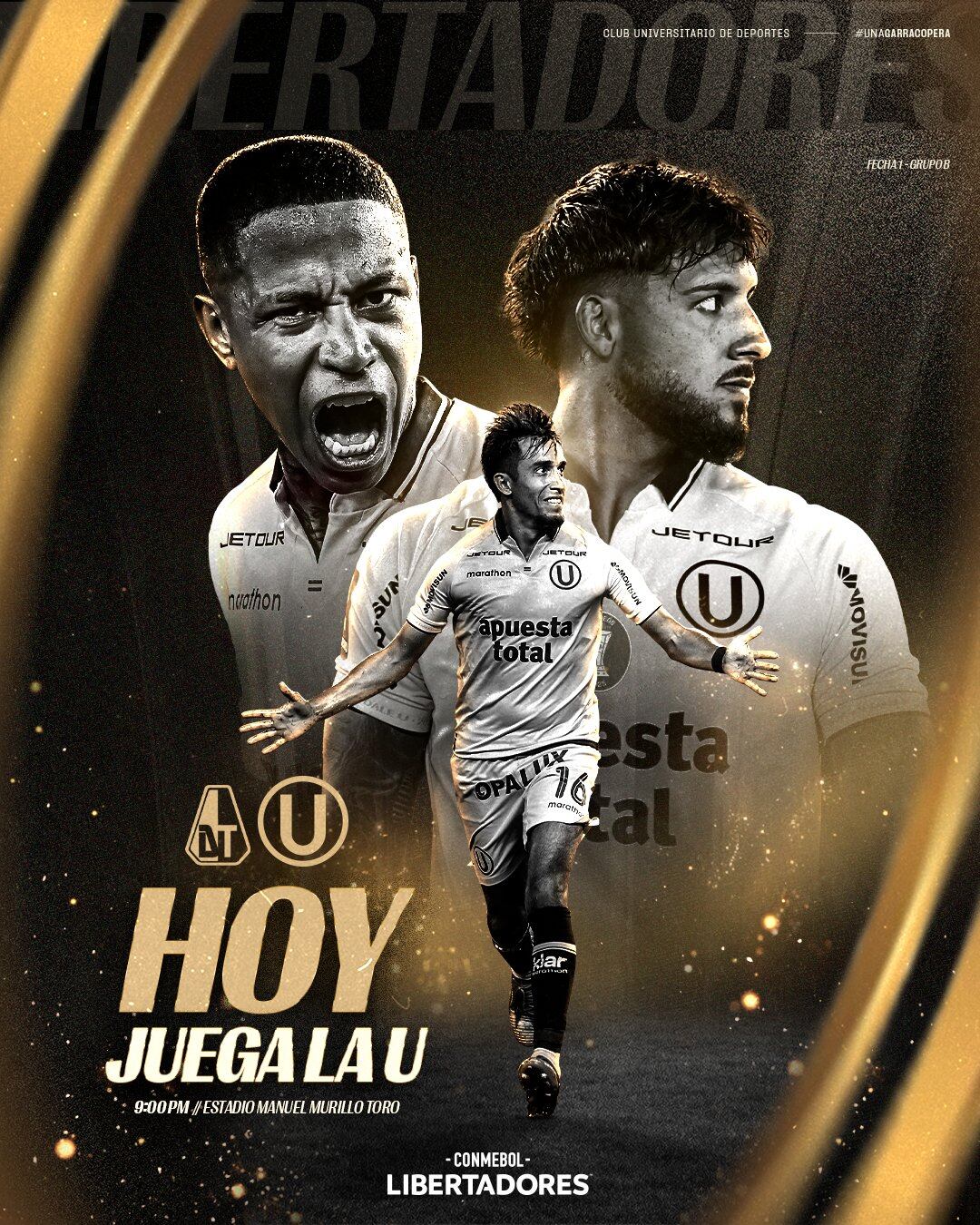 Universitario visitará a Deportes Tolima por la fecha 1 de la Copa Libertadores 2026.