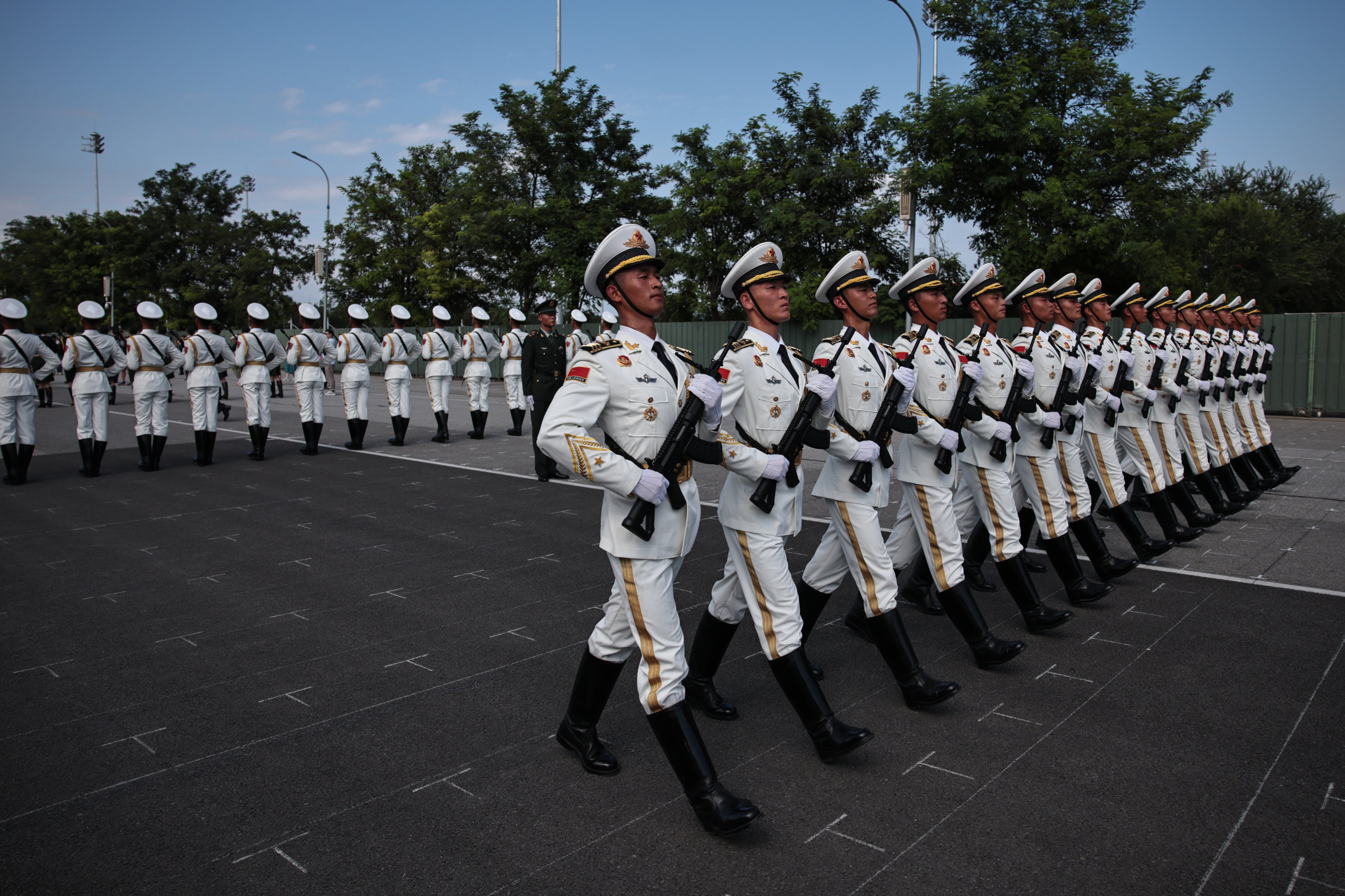 Soldados del Ejército Popular de Liberación durante un ensayo en Pekín (EFE/EPA/ANDRES MARTINEZ CASARES/Archivo)