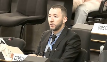 Gustavo Corella Cordero, consejero de la Misión Permanente de Costa Rica ante la ONU, presentó la posición del país durante una sesión del Consejo de Derechos Humanos celebrada en Ginebra. Crédito: Captura ONU