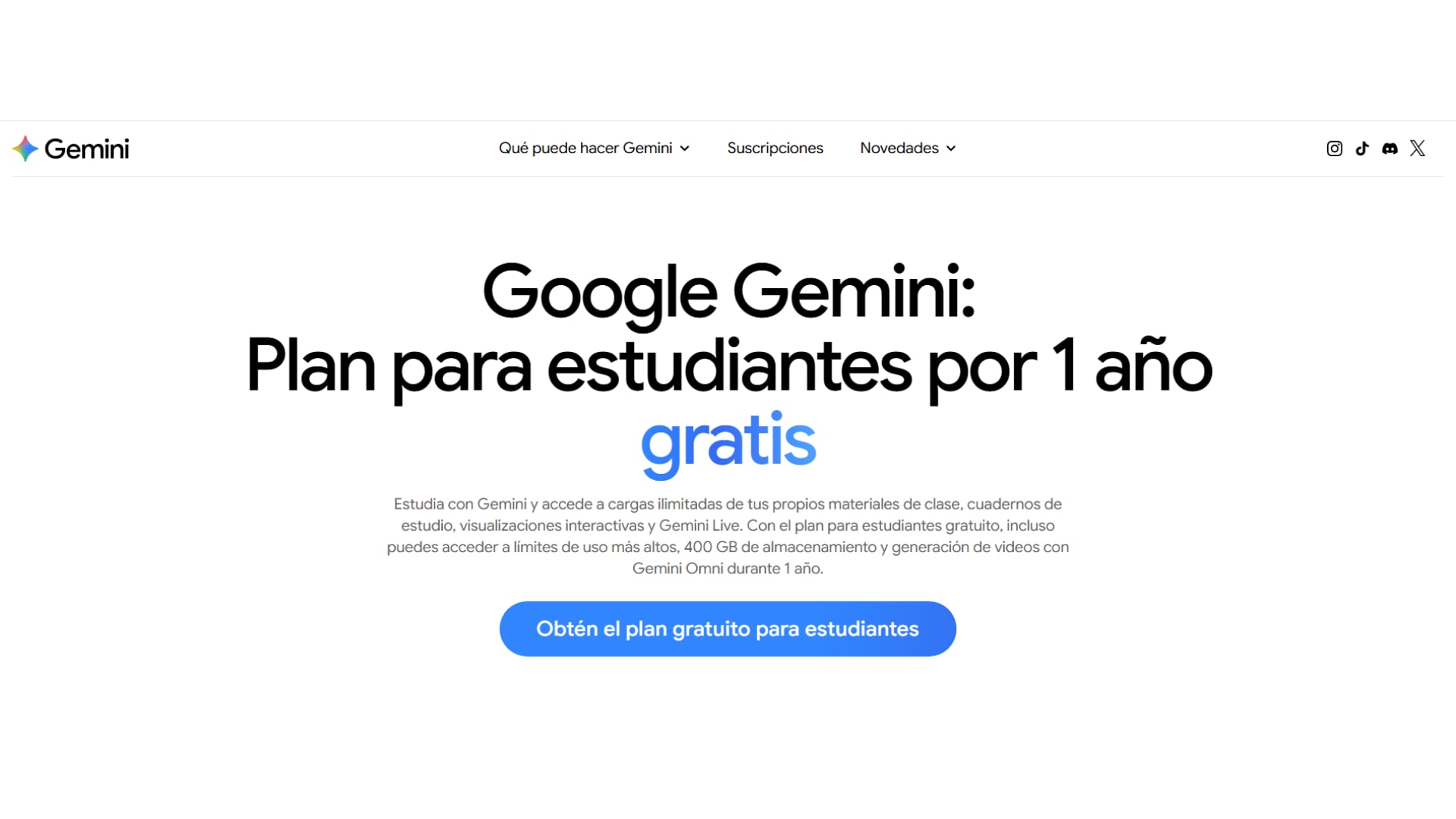 Para solicitar la oferta, los estudiantes deben ingresar a gemini.google/students y completar el formulario con su cuenta de Google personal, no con el correo institucional. (Infobae Tecno)