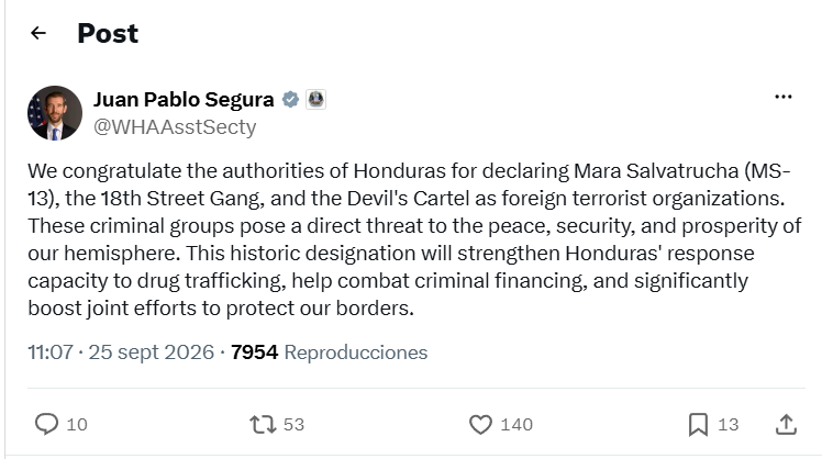 La MS-13, Pandilla 18 y Cártel del Diablo fueron declaradas asociaciones terroristas por las autoridades hondureñas. (Foto: x)