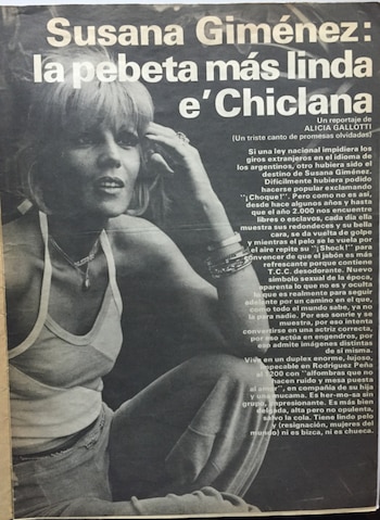 Susana Giménez Satiricón 1974