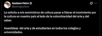 Gustavo Petro - crédito @petrogustavo/X