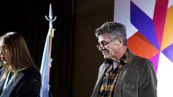 Guillermo Saccomanno en la inauguración