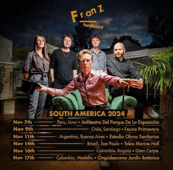 Cartel oficial de la gira de Franz Ferdinand en Sur América - Crédito Páramo