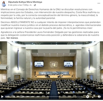 La diputada oficialista Kattya Mora aseguró que el posicionamiento fue impulsado desde su despacho y contó con el aval de la presidenta Laura Fernández. Crédito: Redes Sociales Kattya Mora