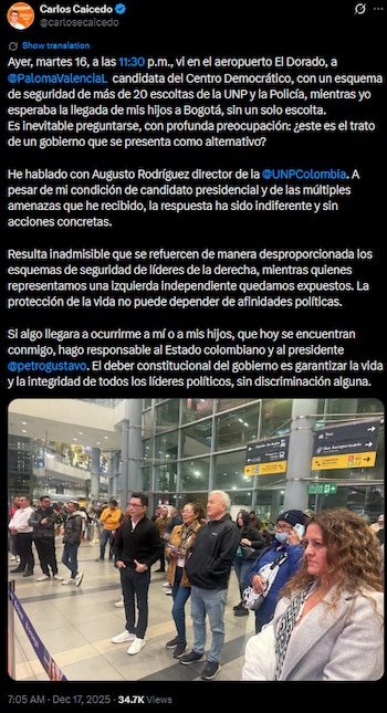 Carlos Caicedo cuestionó a la