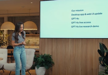 El evento comienzó con la intervención de Mira Murati, Directora de Tecnología. (Open AI)