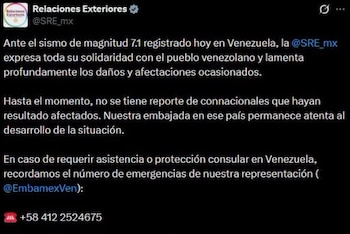 SRE SISMO VENEZUELA