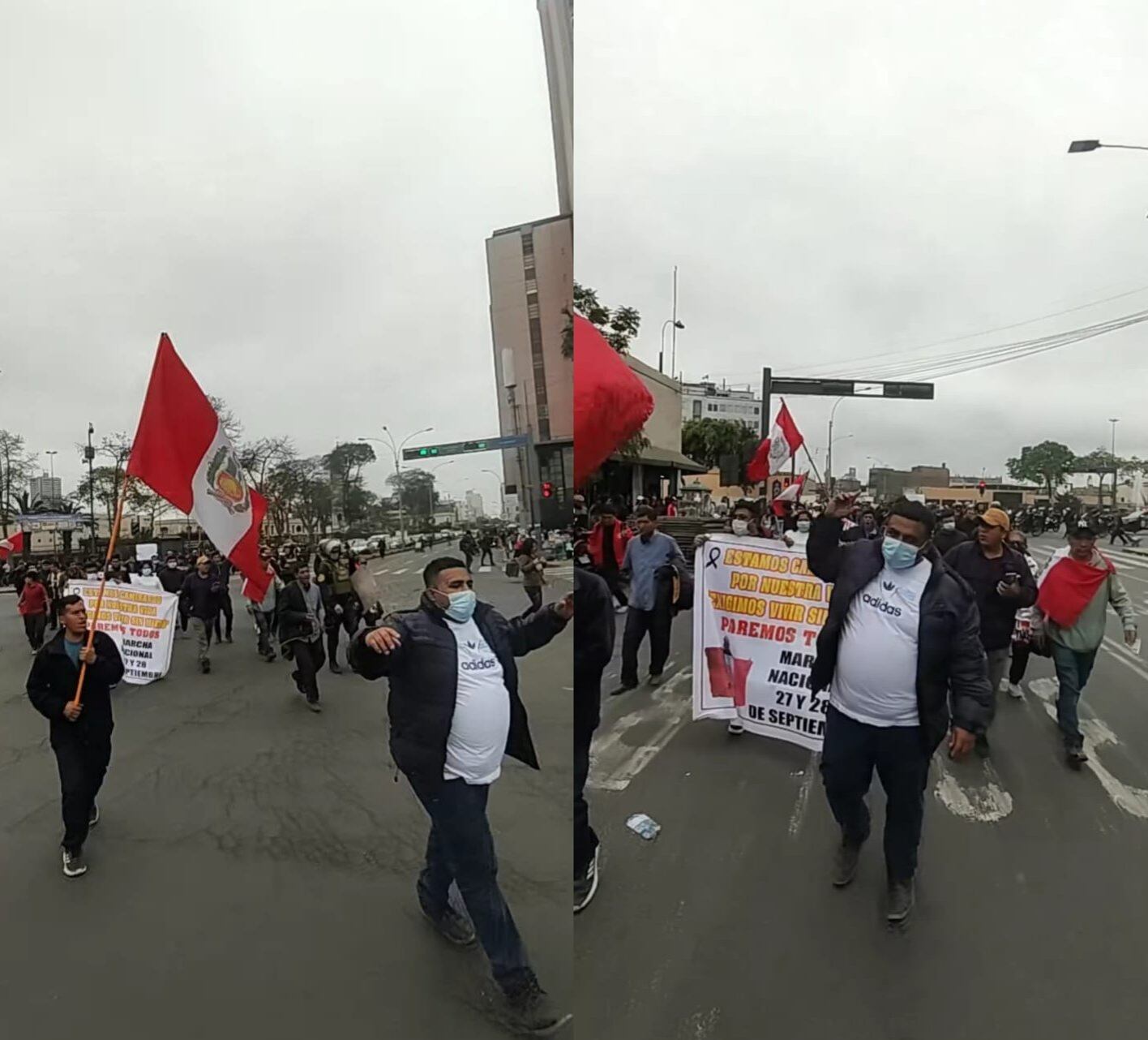 Representantes del gremio nacional de conductores de transporte llegan a la avenida Abancay. - Crédito: / X / Roger García