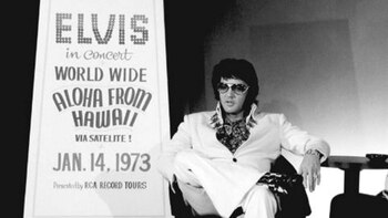 Elvis promocionando su concierto en