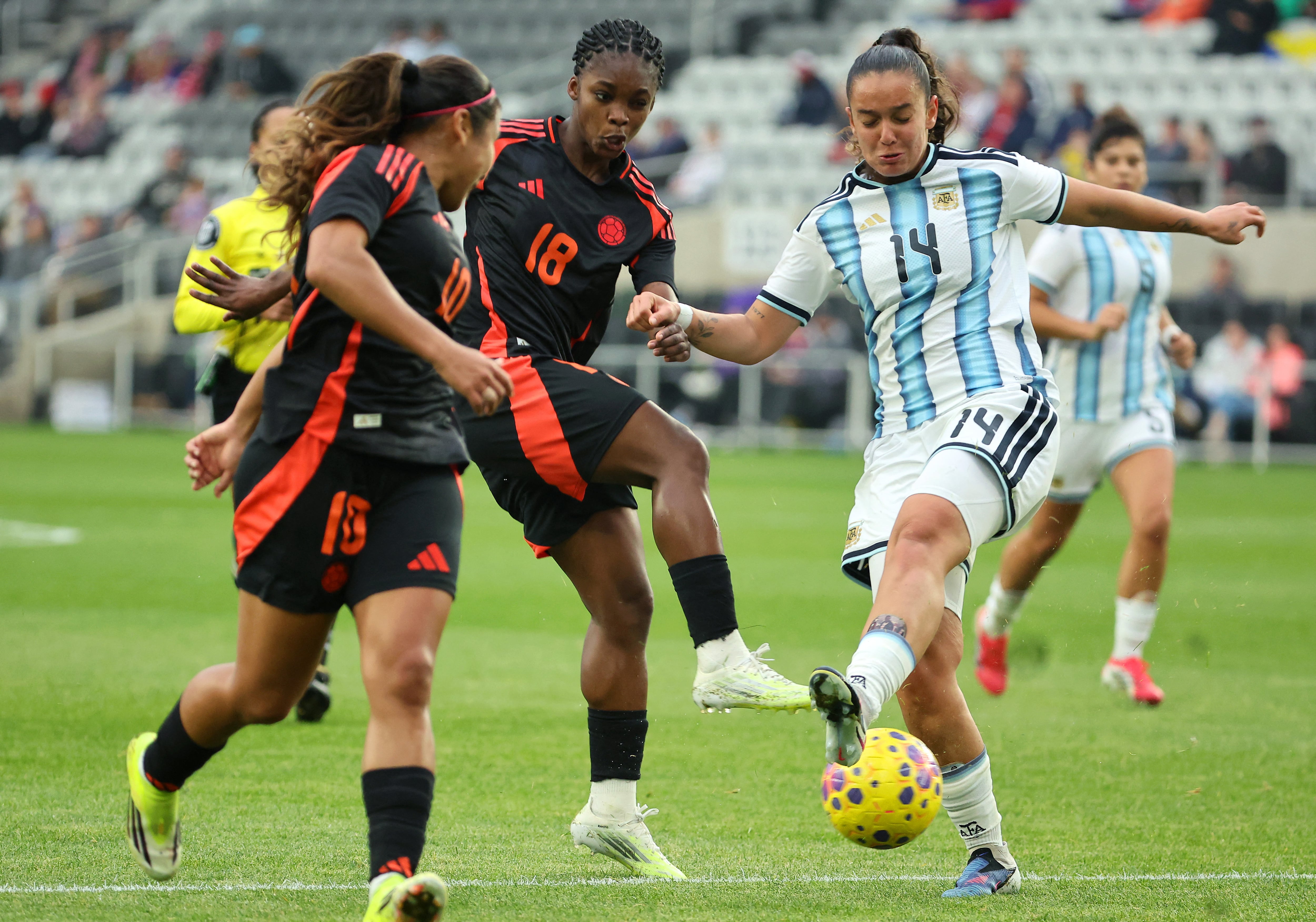 Linda Caicedo es una de las grandes figuras en el ataque de la selección Colombia-crédito Joseph Maiorana-Imagn Images