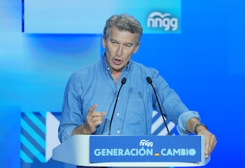 Alberto Núñez Feijóo, presidente del PP, este sábado en Valladolid. (Claudia Alba/Europa Press)
