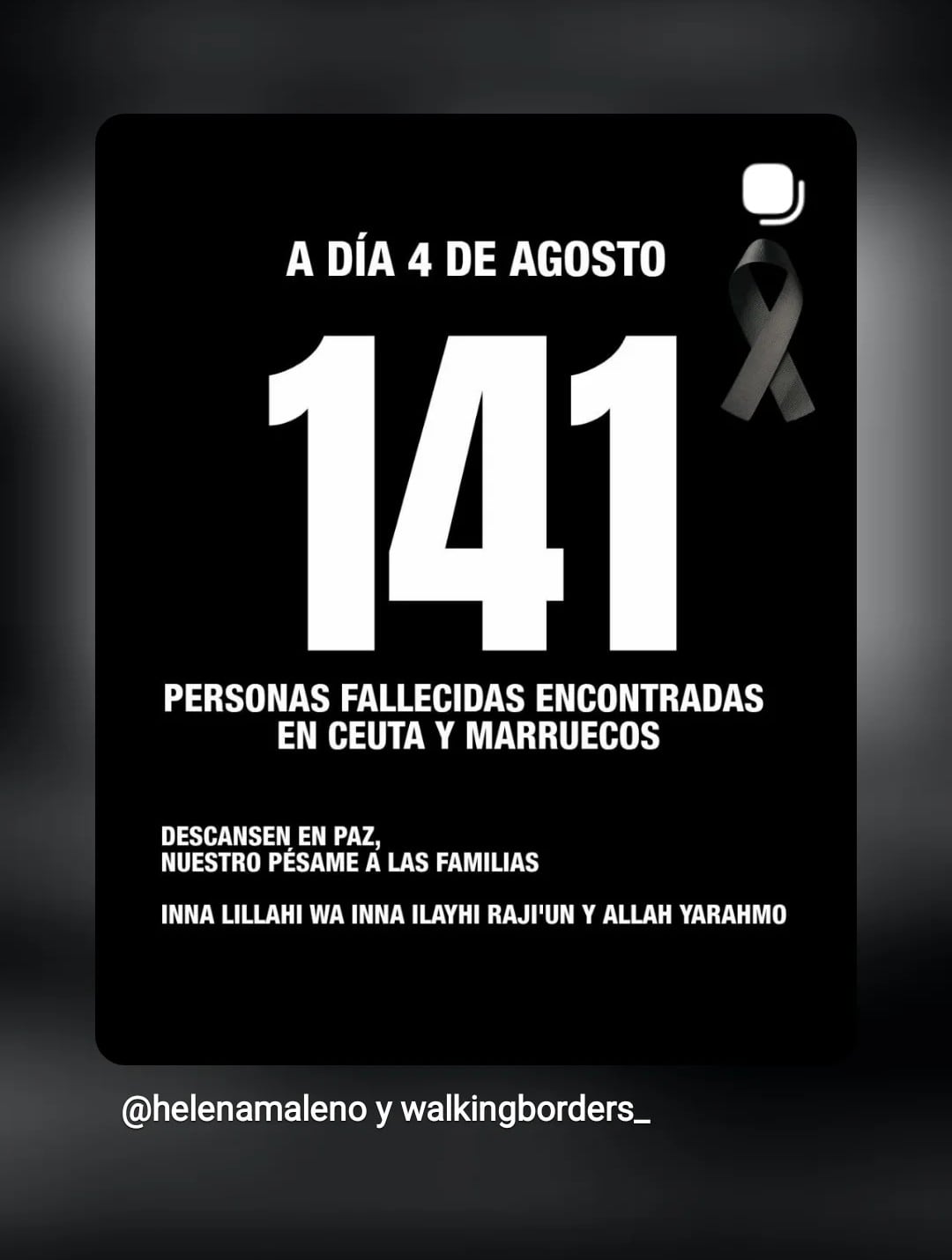 Imagen de las redes sociales de la ONG Caminando Fronteras.