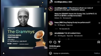 Cynthia Erivo actuará en vivo