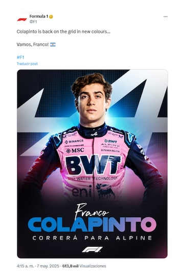 El posteo de la Fórmula