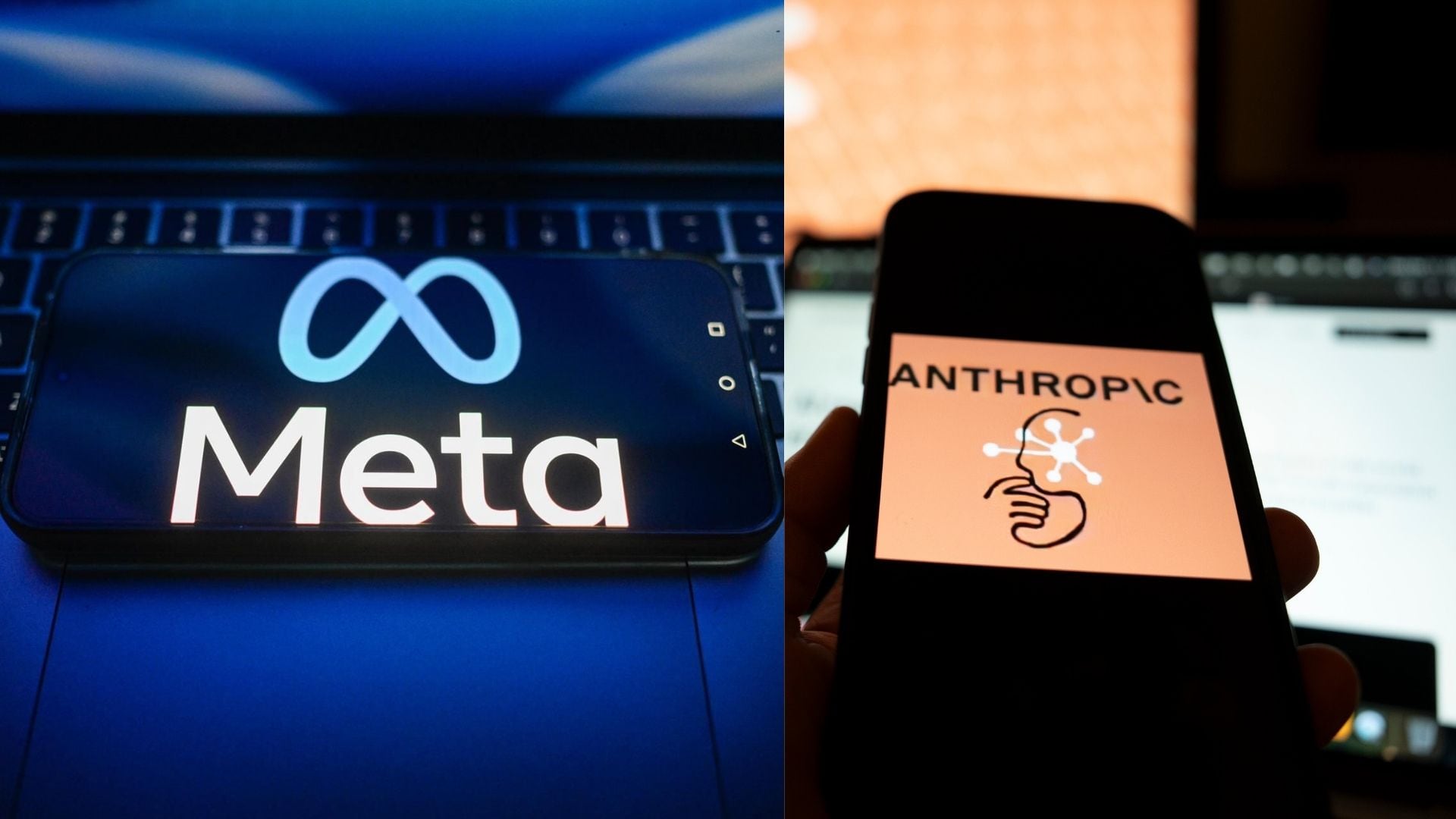 Meta y Anthropic son dos compañías que lideran la industria tecnológica y de avances en inteligencia artificial. (Fotocomposición Infobae)