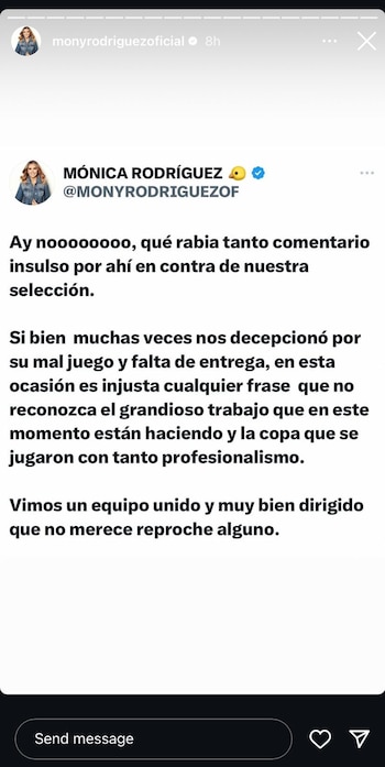 La periodista arremetió contra los