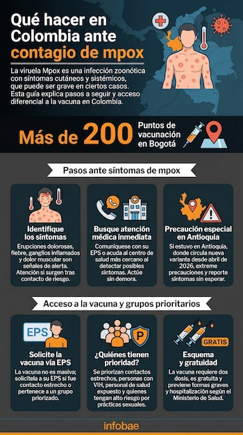 La vacunación contra la viruela símica mpox está disponible gratuitamente en centros de salud, dirigida a mayores de 18 años de grupos de riesgo o familiares de casos confirmados - crédito Imagen Ilustrativa Infobae