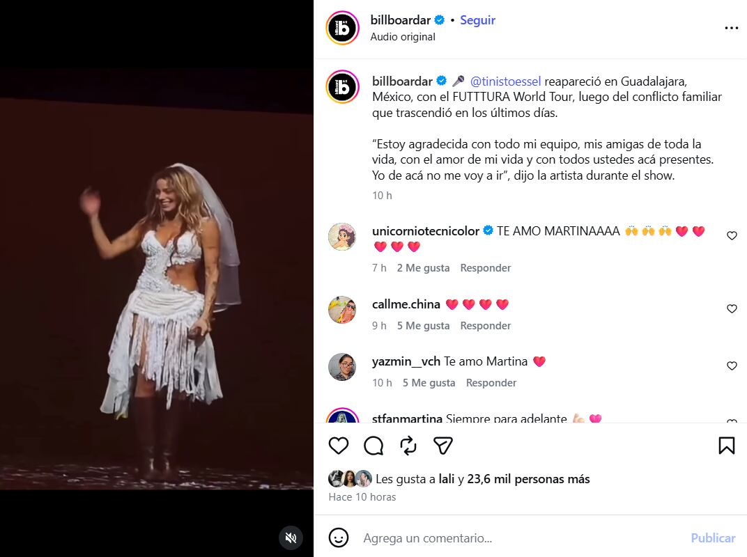 Lali Espósito marcó con un “me gusta” la publicación del momento y los fandoms interpretaron ese gesto como una señal de respaldo