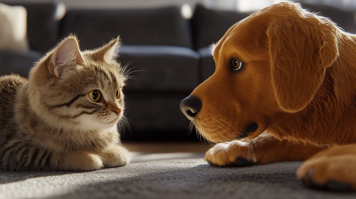 Perros y gatos enfrentados en una divertida rivalidad, pero también compañeros ideales para cualquier hogar. - (Imagen Ilustrativa Infobae)