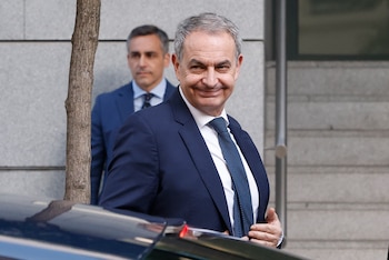José Luis Rodríguez Zapatero, expresidente del Gobierno, a su llegada a la Audiencia Nacional como imputado en el caso Plus Ultra. (EFE/ J.J.Guillen)