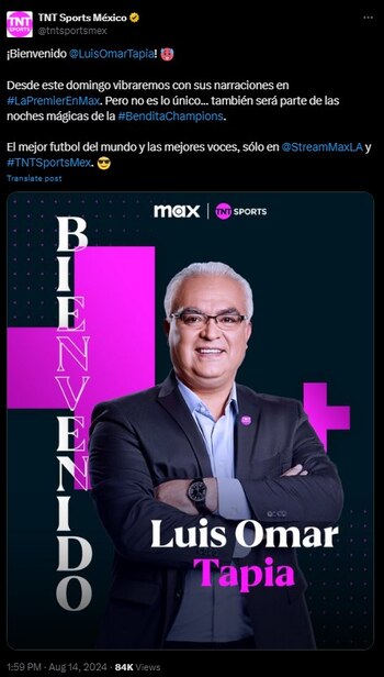 Luis Omar Tapia anunció su