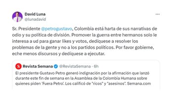 Con esta publicación, el senador