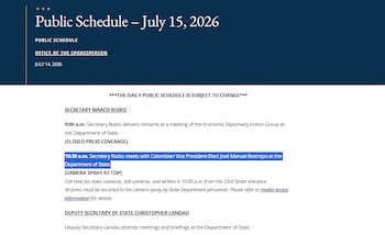 Esta es la agenda pública de Marco Rubio y su reunión con José Manuel Restrepo - crédito Department of State /Sitio web