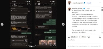 La cantante publicó imágenes que