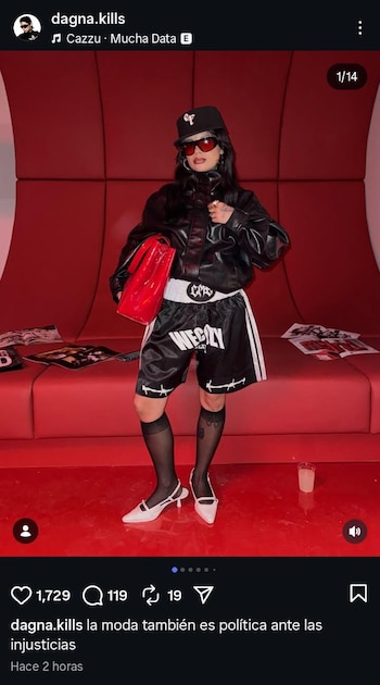 Dagna Mata usa o tema Cazzu em suas postagens no Instagram. (foto)