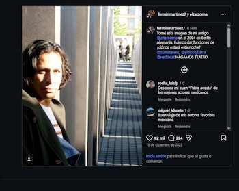 Última publicación del actor Gerardo Taracena en sus redes sociales.